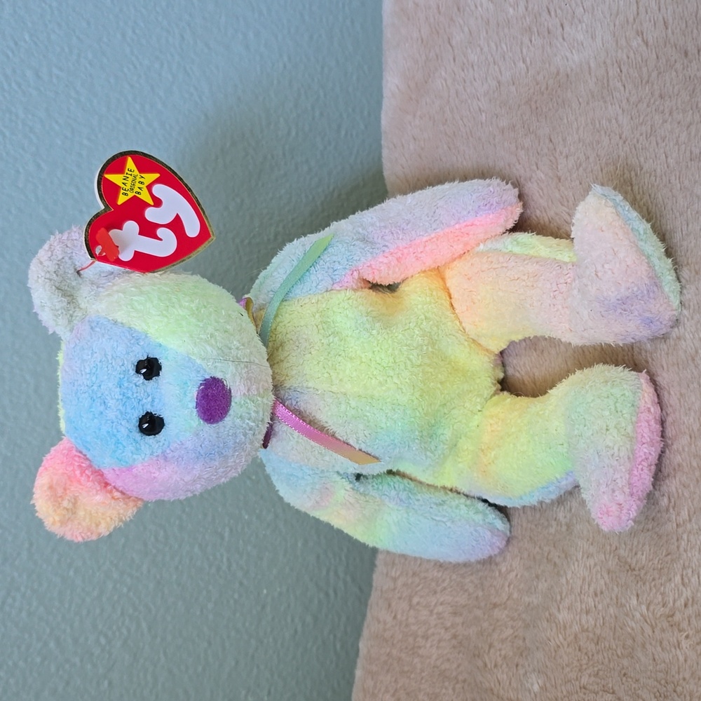 Groovy 🌈 Rainbow Tiedye Ty Beanie Baby Bear 🐻 Gift Kids Toy Collectible, NWT